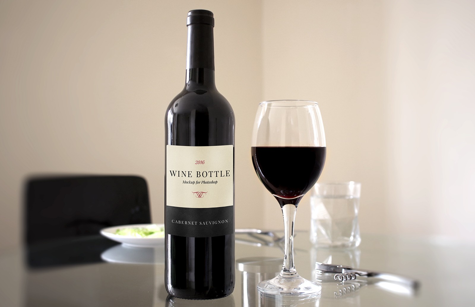 red wine bottle mockup Branded red wine bottle label mockup