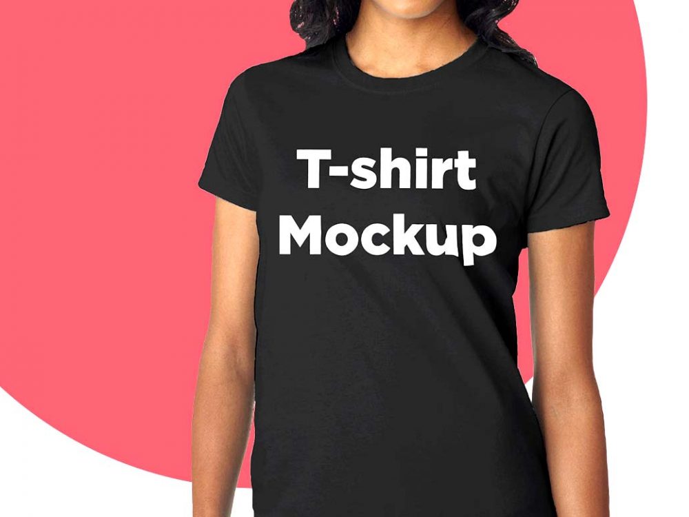 Women Black TShirt Mockup Smashmockup