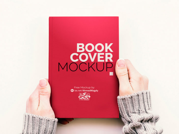 Hand Held Book Cover Mockup - Smashmockup