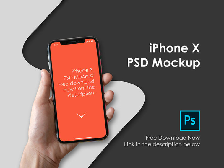 Download Hand holding iPhone X Mockup - Free Download