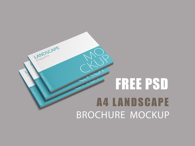 Download A4 Landscape Brochure Mockup Smashmockup