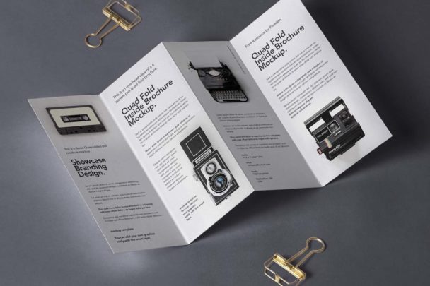 Download 4 Fold Brochure Mockup - Free Download