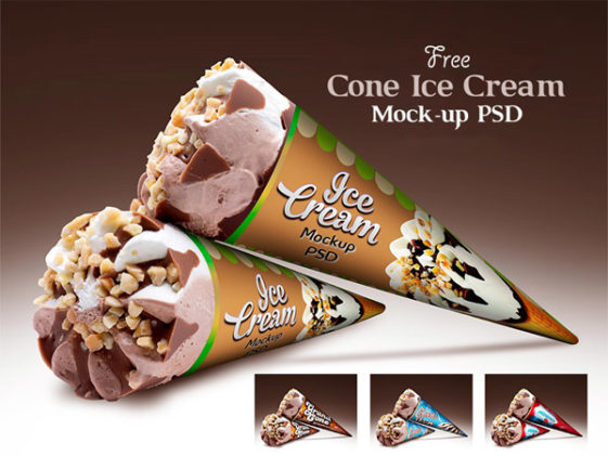Download Cone Ice Cream Packaging Mockup - Free Download