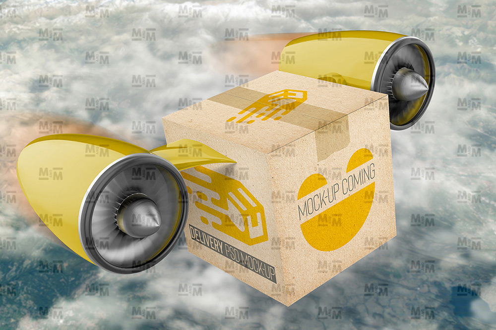 Download Delivery Drone Mockup Smashmockup