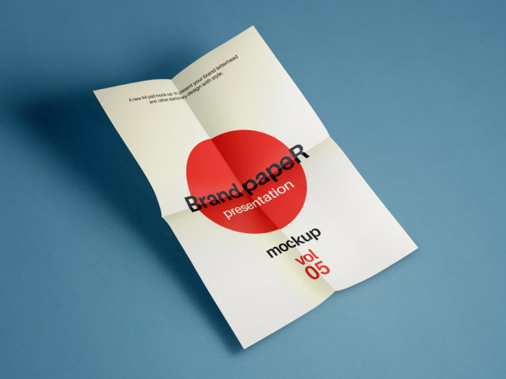 Folded Psd A4 Paper Mockup Smashmockup