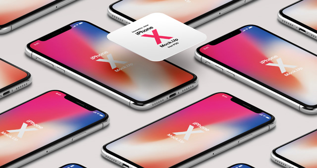Download Isometric iPhone X PSD Mockup - Free Download