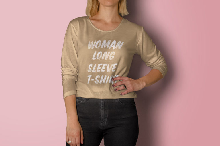 Download Woman Long Sleeve T-Shirt Mockup - Free Download