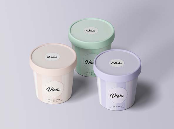 Download 3 Ice Cream Cups Mockup - Free Download