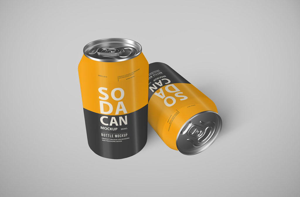 Soda Can Mockup Set PSD - Free Download