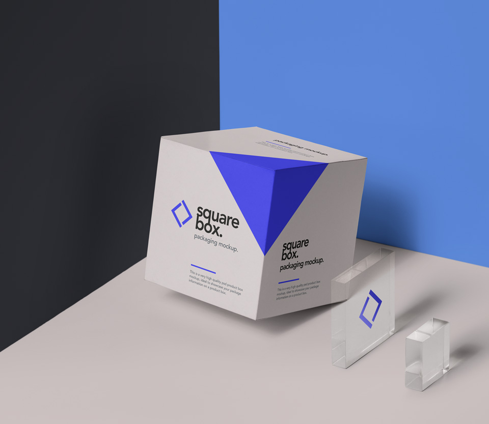 Download Modern Square Box Packaging Mockup - Free Download