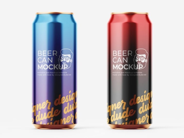 Download High Resolution Beer Can Mockup PSD - Free Download