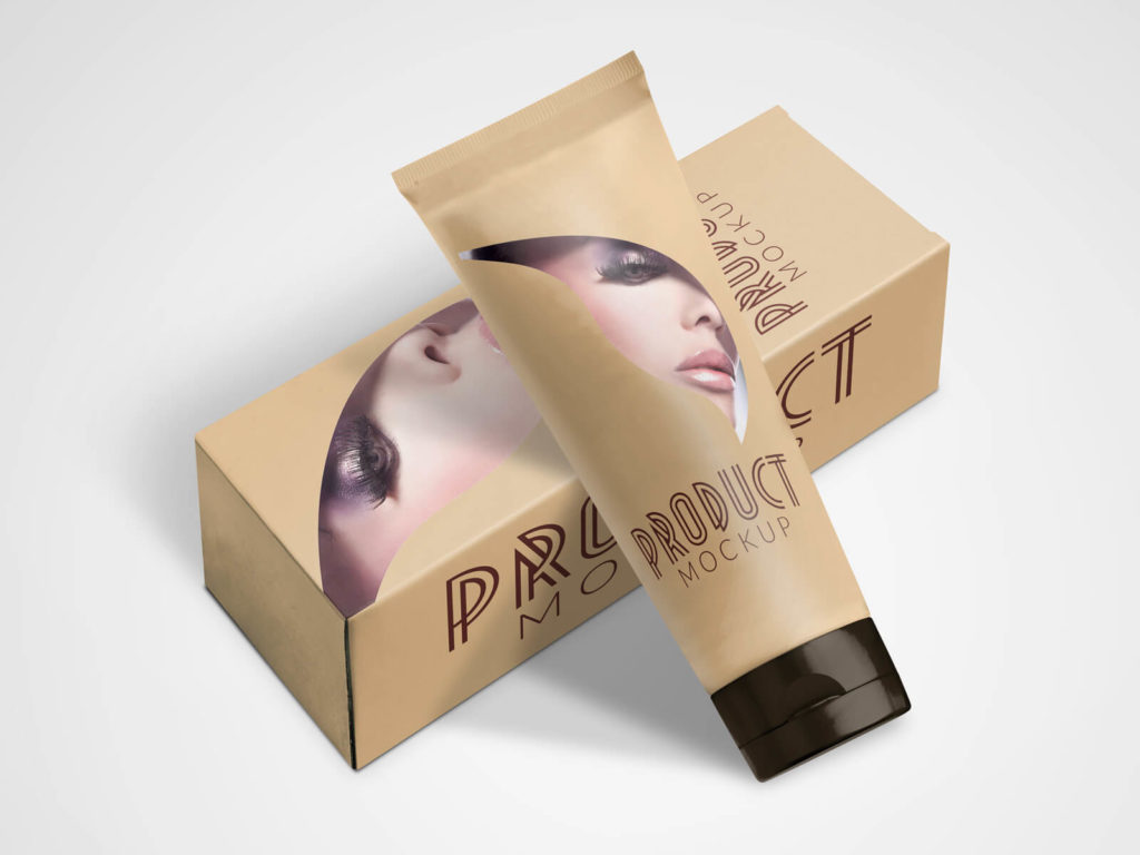 Download Cosmetic Tube and Box Container Mockup - Free Download