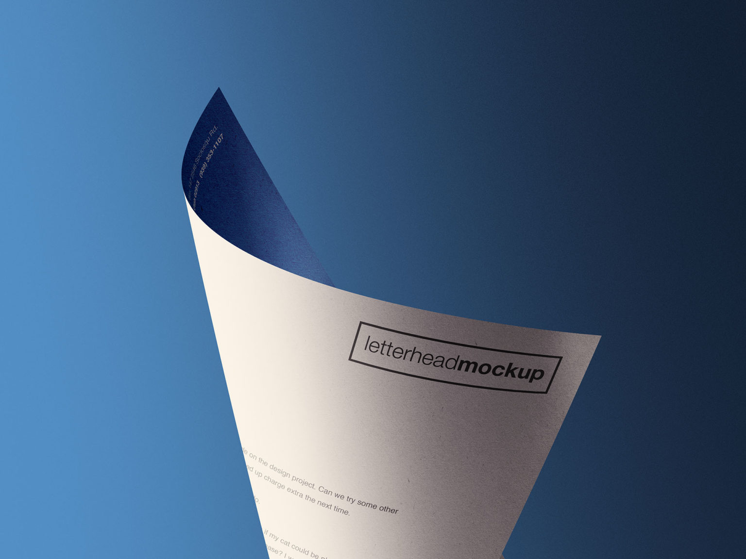 Download Curled A4 Letterhead Paper Mockup - Free Download