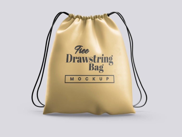 Drawstring Bag Mockup Stock Template