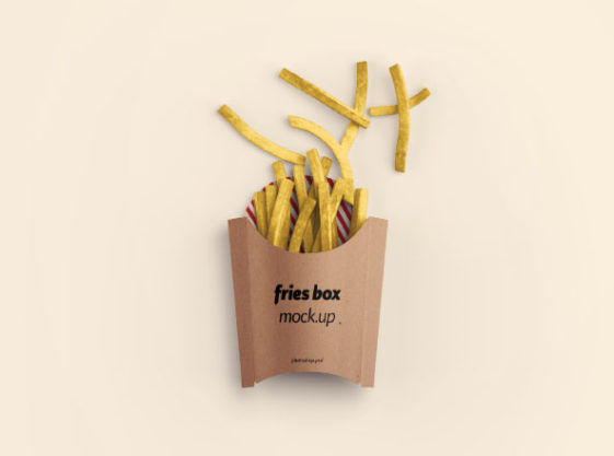Download Simple Fries Box Mockup PSD - Free Download