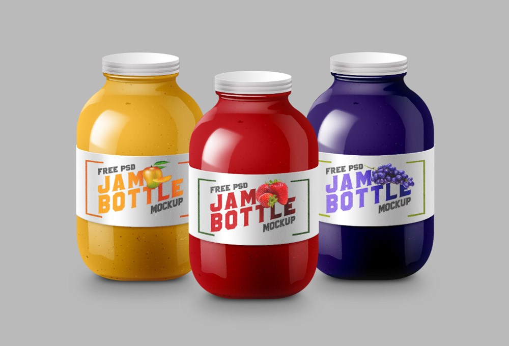 Download Realistic Look Jam Bottle Mockup PSD - Free Download