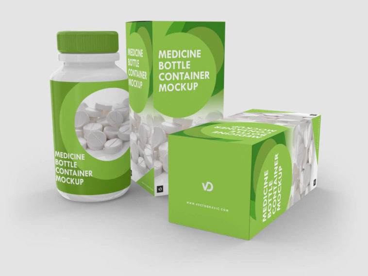 Download Medicine Bottle Container Mockup - Free Download