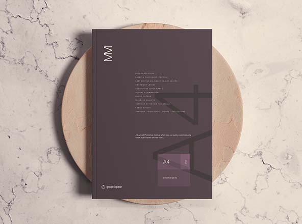 Download Modern A4 Magazine Cover Mockup PSD - Free Download