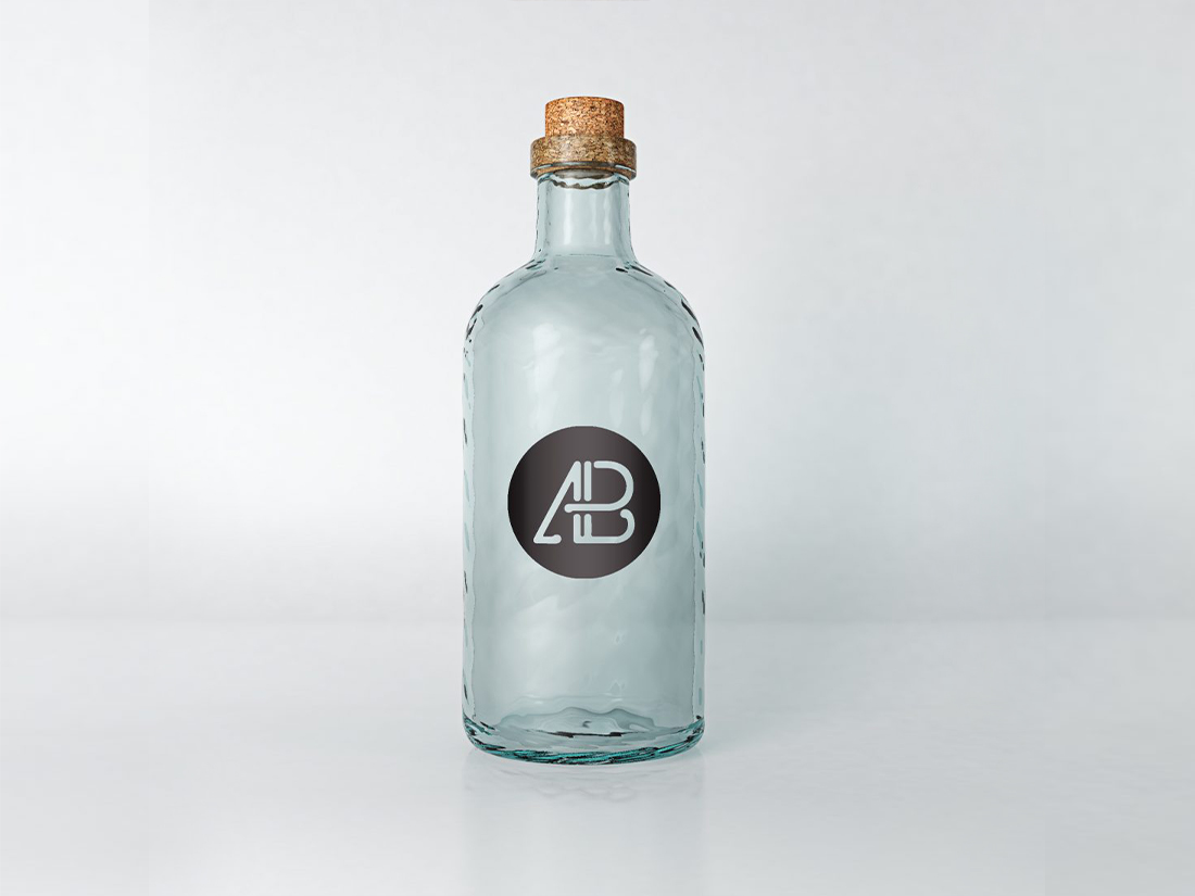 Download Vintage Realistic Glass Bottle Mockup - Free Download