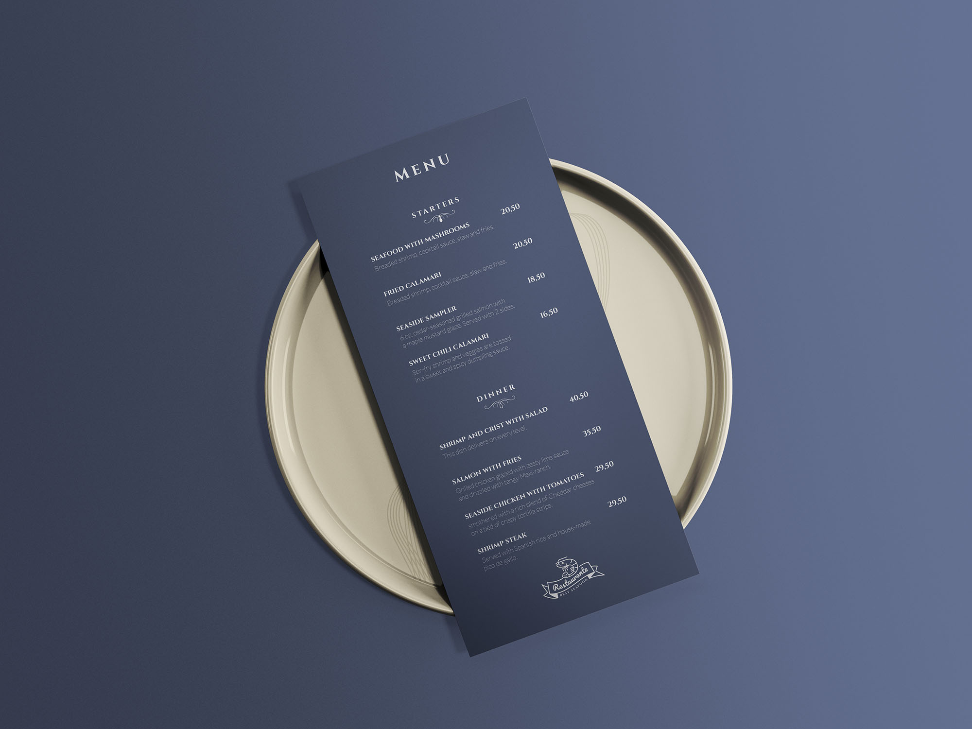 Vertical Restaurant Menu Mockup Psd Smashmockup