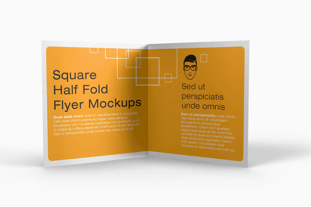 Download Square Half Fold Brochure Mockup - Free Download