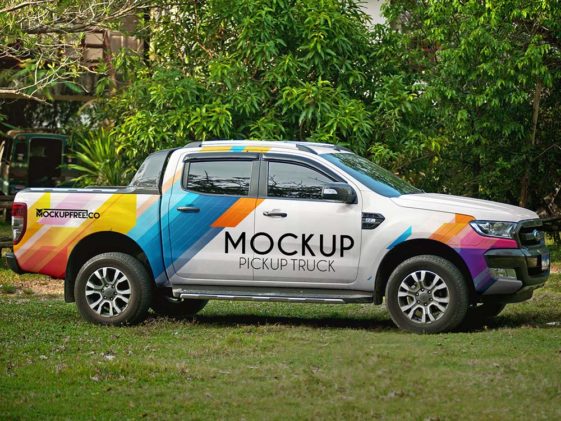 Download Vehicle Pickup Truck Mockup - Free Download