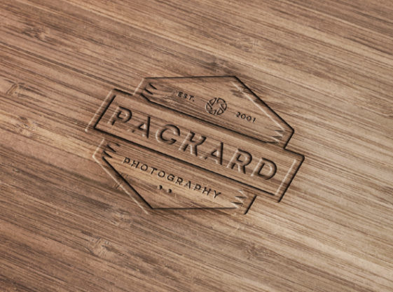 Elegant Wood Engraved Logo Mockup PSD - Smashmockup