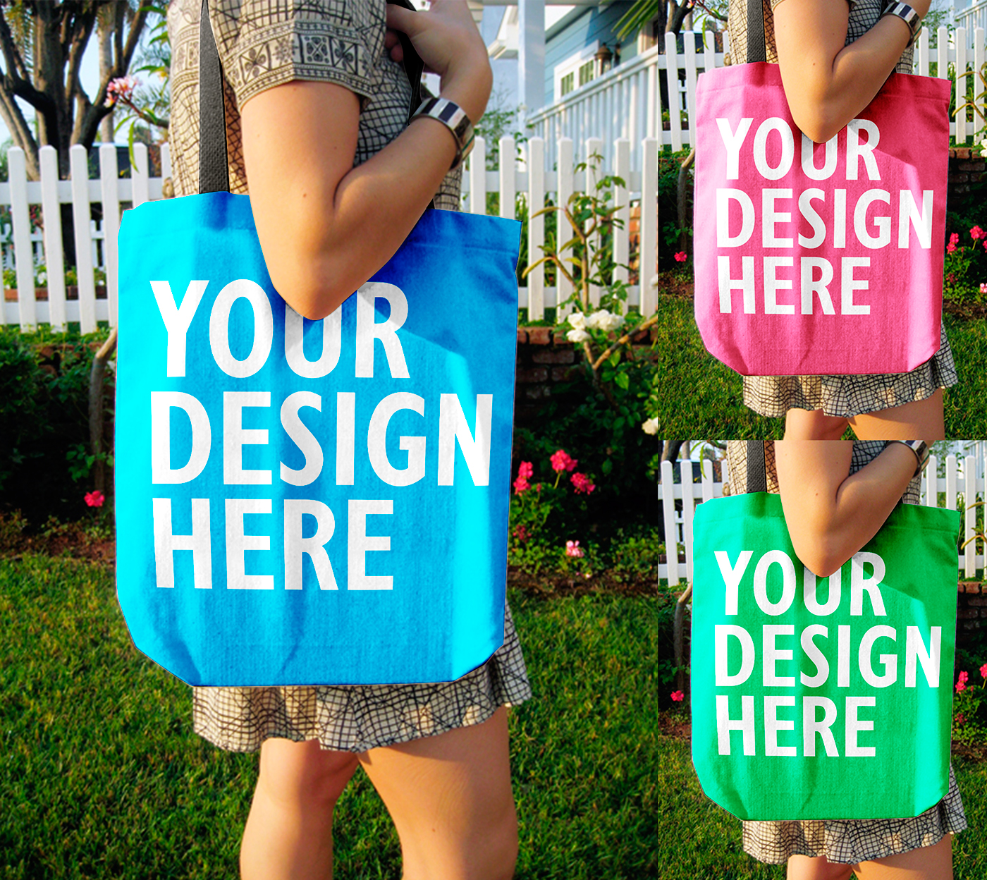 Download Colorful Tote Bag PSD Mockup - Free Download