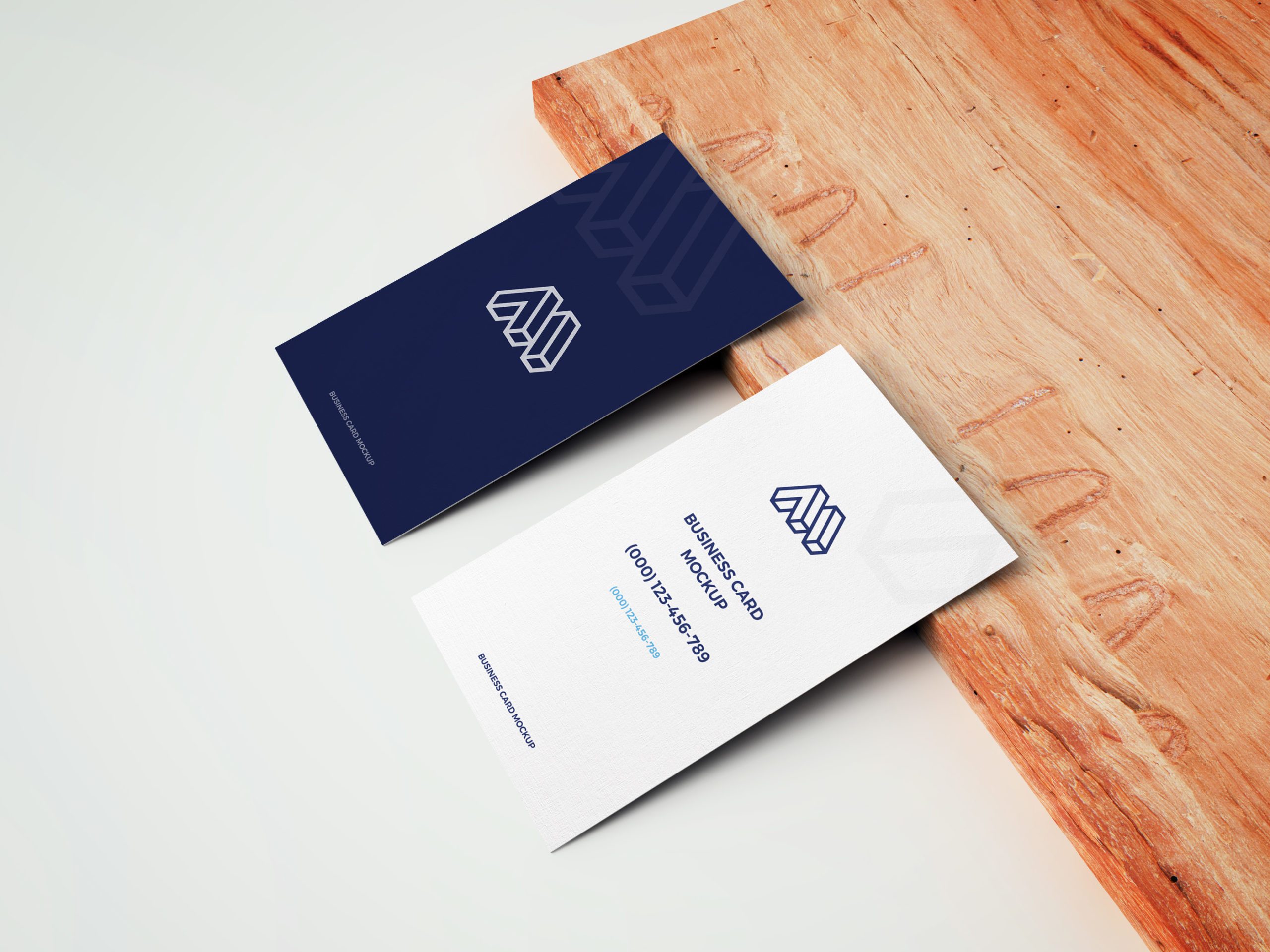 Download Fresh Business Cards Mockup With Wooden Board - Free Download