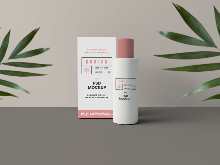 Download Standing PSD Cosmetics Packaging Mockup - Free Download
