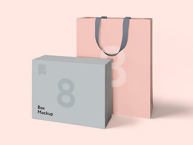 Download Luxury Box and Shopping Bag Mockups - Free Download