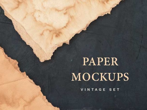 Download Vintage Paper Mockup Set - Free Download