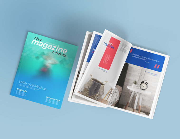 Letter Size Magazine Mockup PSD Smashmockup