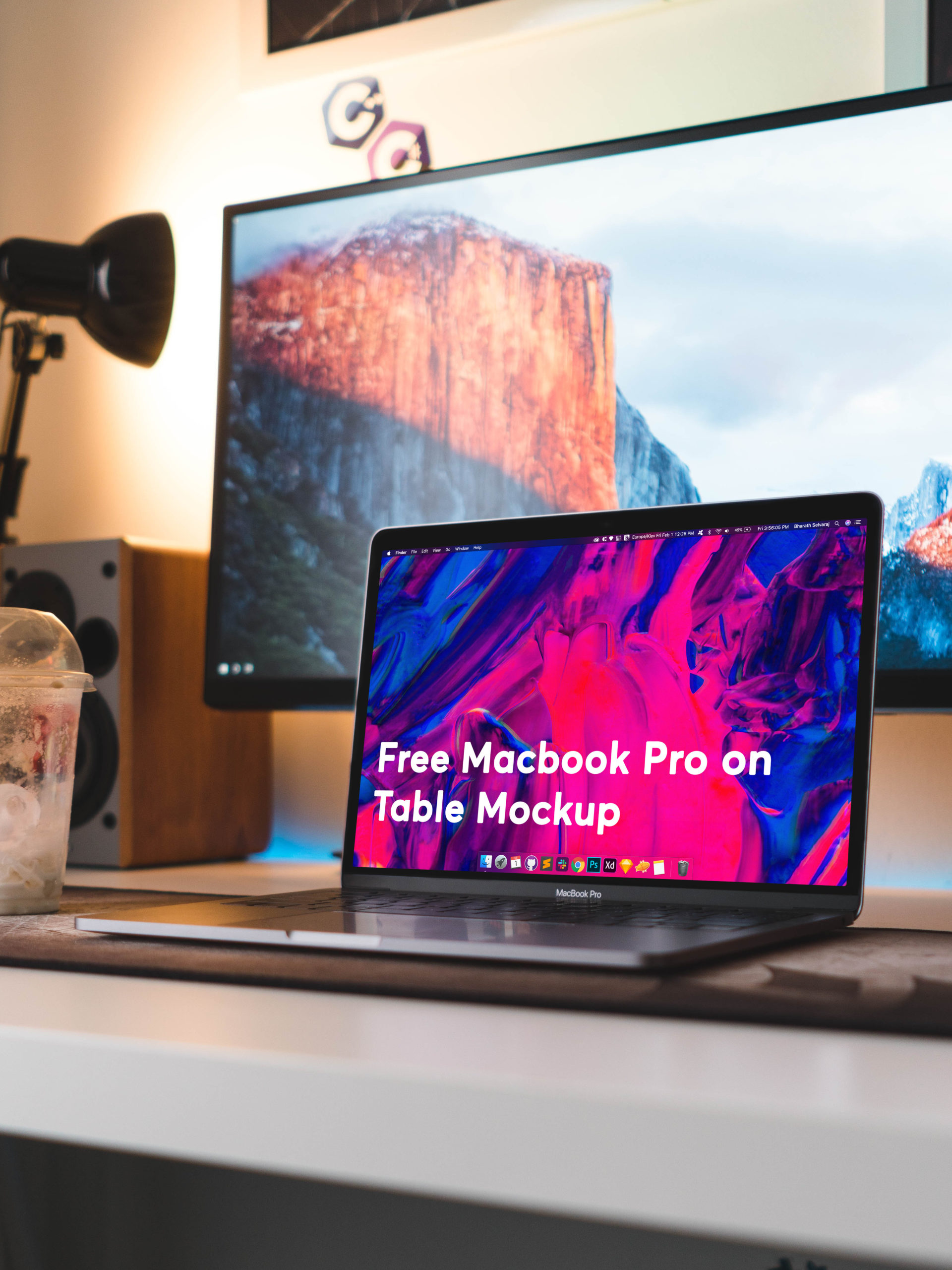 Download Clean Macbook Pro on Table Mockup - Free Download