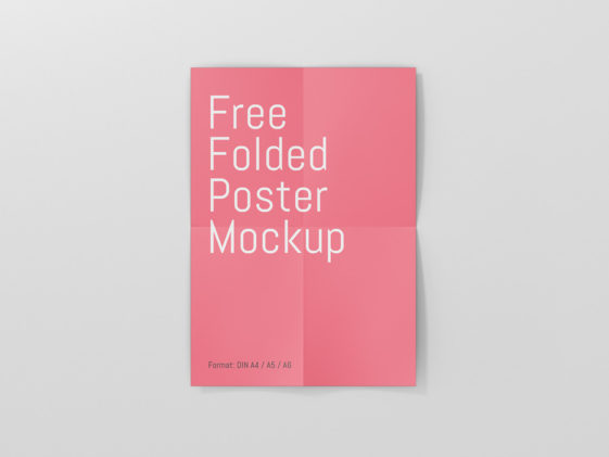 2944+ Folded Poster Mockup Psd
