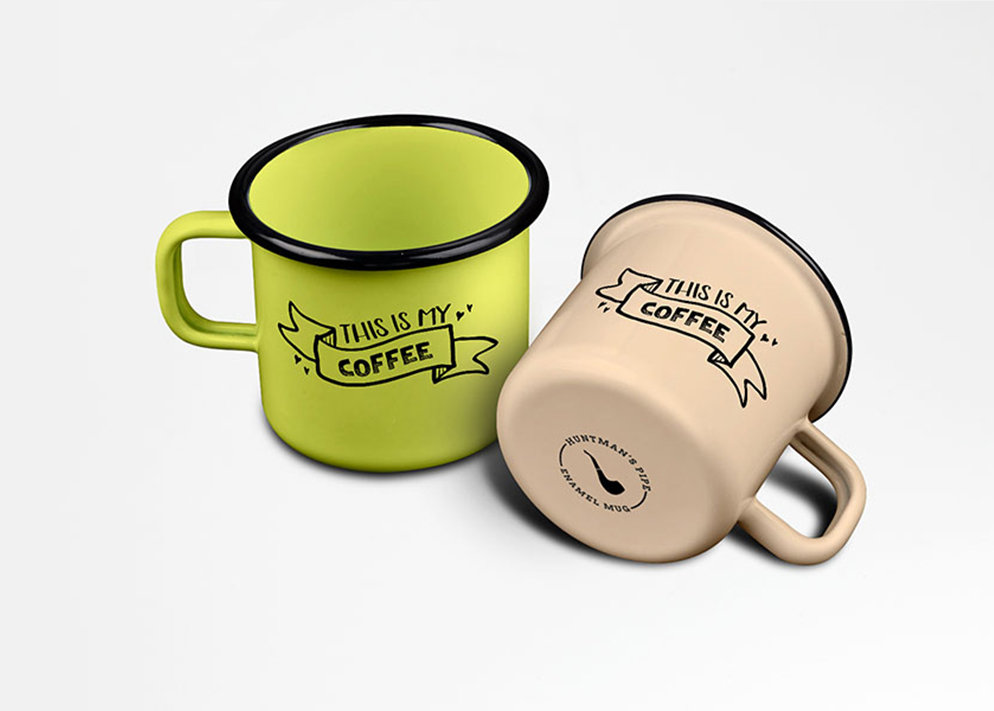 Download Simple Enamel Mug PSD Mockup - Free Download