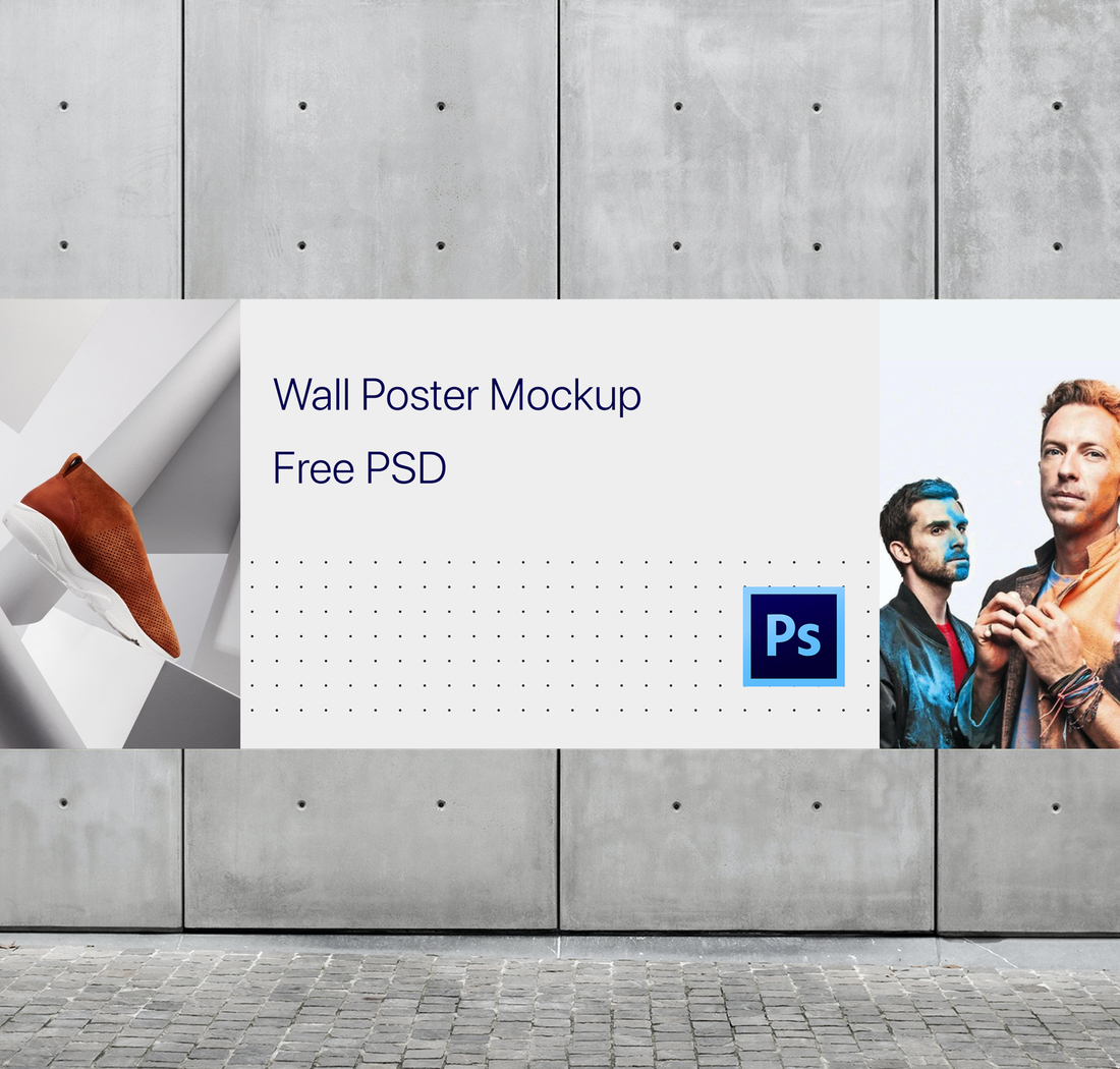 Download PSD Wall Poster Mockup - Free Download