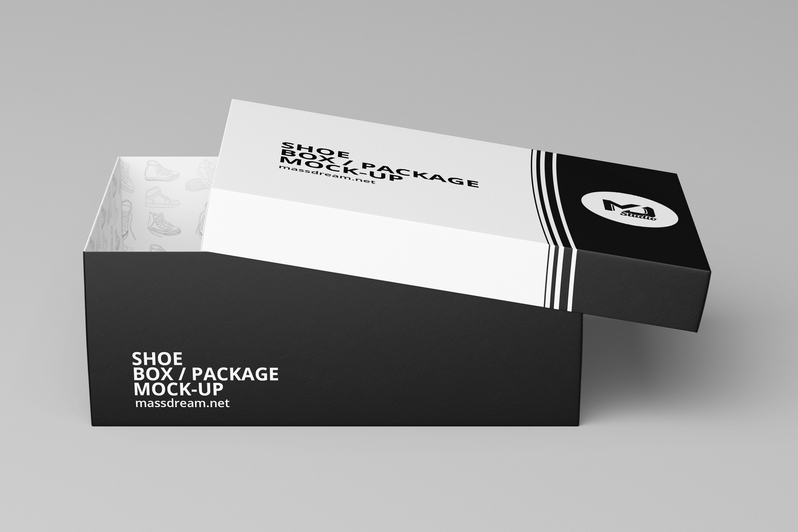 Download Realistic Shoe Box / Package Mockup - Free Download