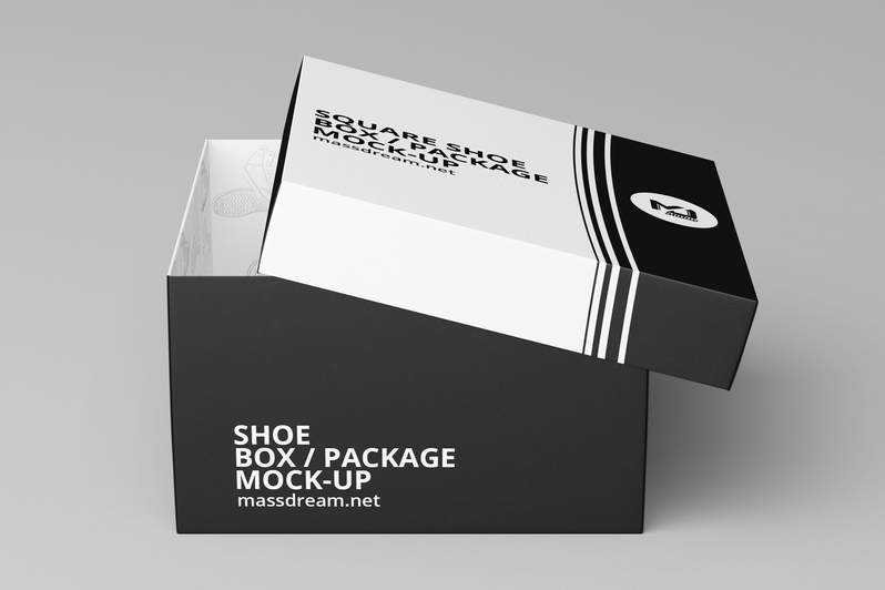 Download Square Shoe Box Mockup - Free Download