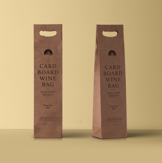 Download Wine Cardboard Bag Mockup - Free Download