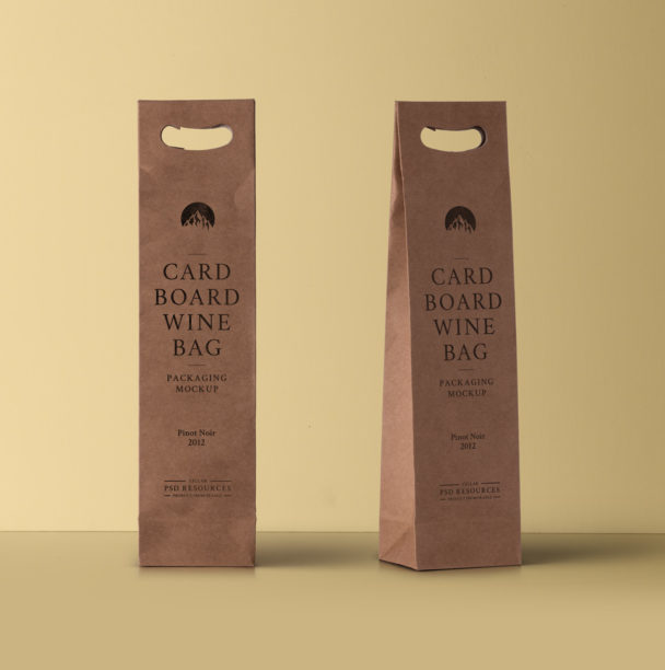 Download Wine Cardboard Bag Mockup - Free Download