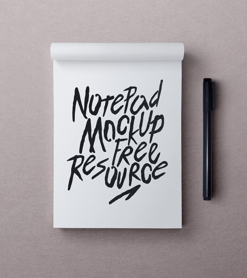Download Notepad PSD Mockup with Pen - Smashmockup