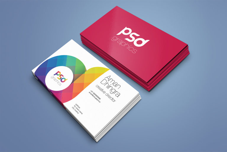 Front and Back View Business Card Mockup Free Download