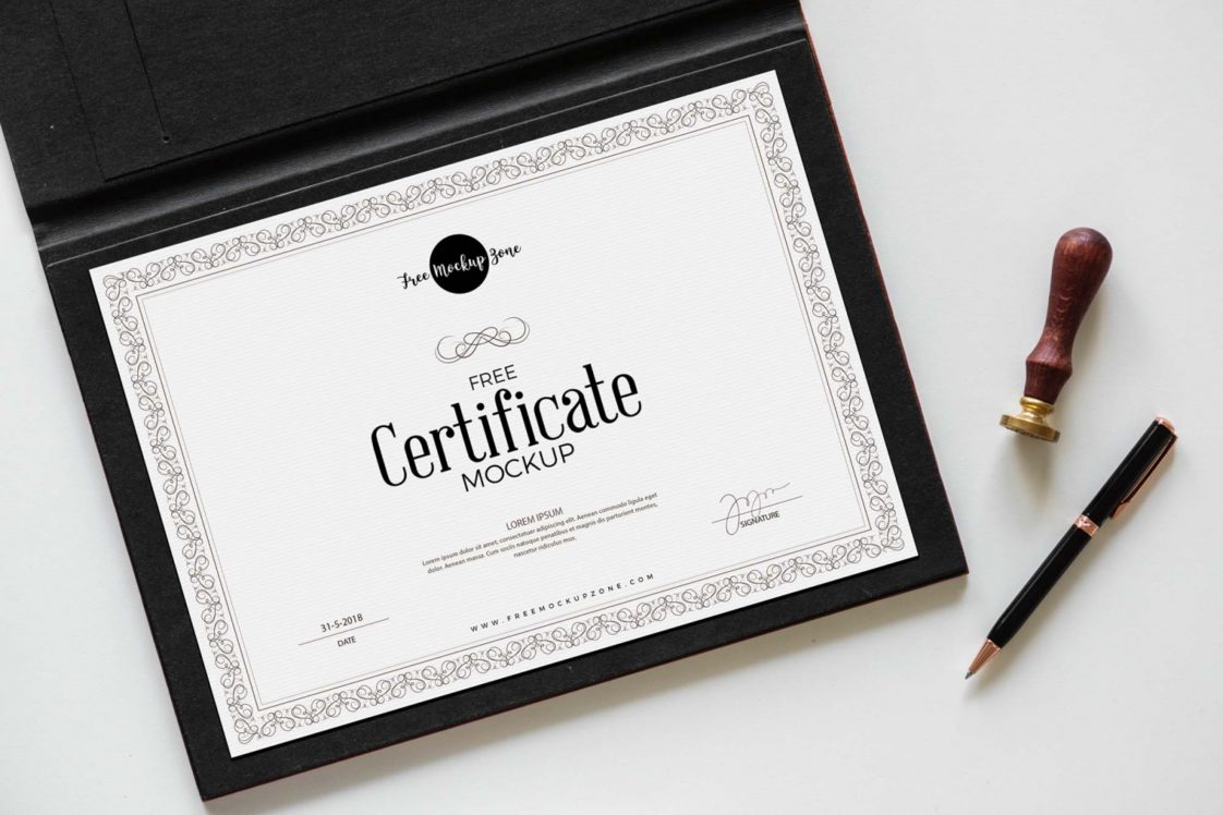 Download Elegant Certificate Mockup PSD - Free Download