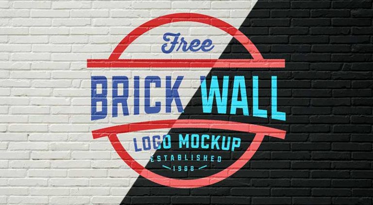 Download White & Black Brick Wall Logo Mockup - Smashmockup