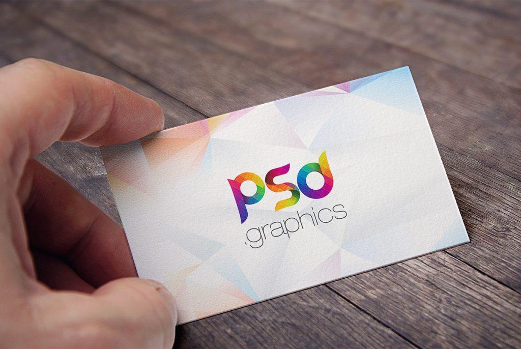 Download Business Card Mockup on Woodes Table - Free Download