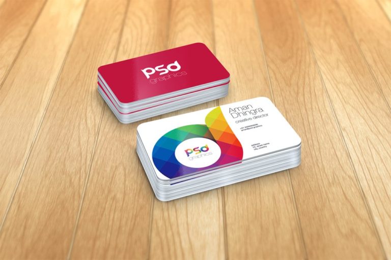 Download PSD Rounded Corner Business Card Mockup - Free Download