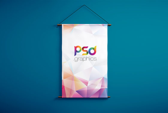 Download Wall Hanging Banner Mockup PSD - Free Download