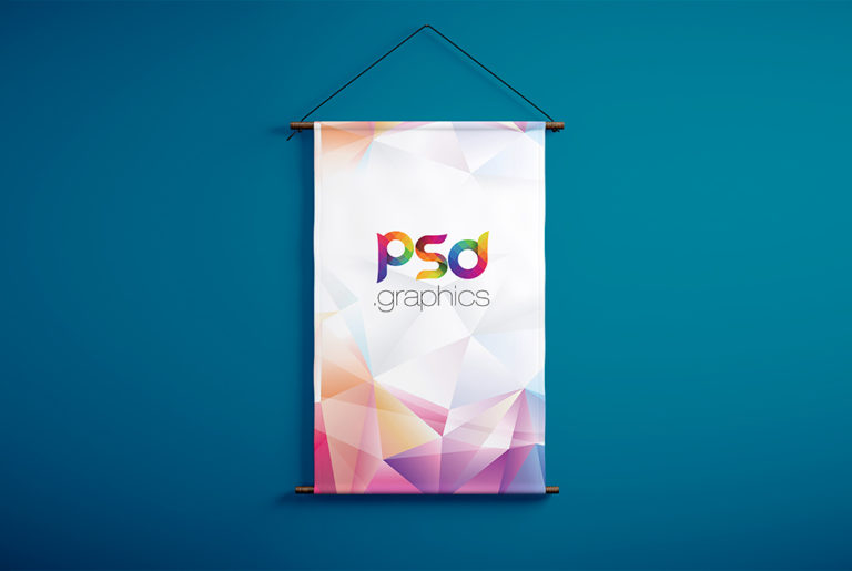 Download Wall Hanging Banner Mockup PSD - Free Download