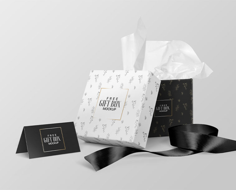 Download Square Gift Box Mockup PSD - Free Download